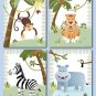 SET OF 4 NURSERY ART PRINTS  RAINFOREST JUNGLE ANIMALS