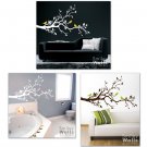 Love Birds on Branch with Leaves Vinyl Wall Decal Art