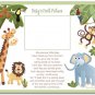 SAFARI JUNGLE ANIMALS 8"x10" BABY ULTRASOUND POEM PRINT
