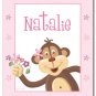 11"x14" GIRL'S PERSONALIZED ART PRINT MONKEY & FLOWERS