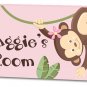 SET OF 3 PINK JUNGLE MONKEY MONKEYS NURSERY ART PRINTS