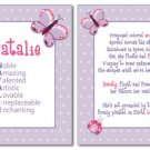 SET OF NAME ART PRINTS BUTTERFLY LADYBUG DRAGONFLY POEM