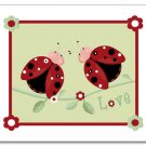 11x14 Nursery Wall Art Print for girls Ladybugs Flowers