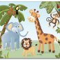 11"x14" ART PRINT FOR KIDS / JUNGLE SAFARI ANIMALS