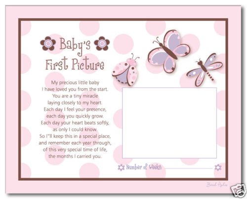 LADYBUG BUTTERFLY DRAGONFLY BABY ULTRASOUND POEM PRINT