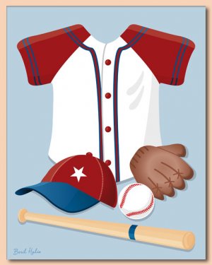 11"x14" BOYS WALL ART PRINT / SPORT BASEBALL UNIFORM
