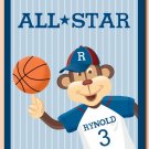 11"x14" BASKETBALL MONKEY PERSONALIZED WALL ART PRINT