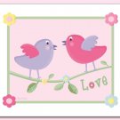 LOVE BIRDS & FLOWERS 8"x10" BABY ULTRASOUND POEM PRINT