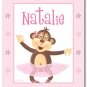 11"x14" GIRL'S PERSONALIZED ART PRINT BALLERINA MONKEY