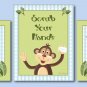SET OF JUNGLE MONKEYS POEM&BOY'S NAME WALL ART PRINTS