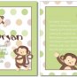 SET OF 2 MONKEY POP MONKEYS POEM&NAME WALL ART PRINTS