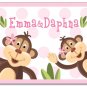 11"x14" GIRL'S PERSONALIZED ART PRINT MONKEY SISTERS