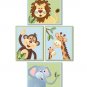 SET OF 4 NURSERY ART PRINTS / JUNGLE SAFARI ANIMALS