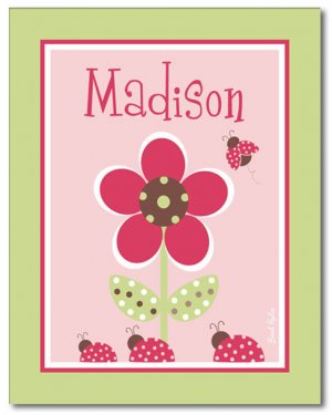 BERRY GARDEN BUTTERFLY FLOWERS PERSONALIZED ART PRINT