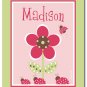 BERRY GARDEN BUTTERFLY FLOWERS PERSONALIZED ART PRINT