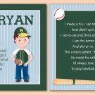 SET OF NAME & BASEBALL SPORTS POEM ART PRINTS FOR BOYS