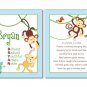 SET OF JUNGLE RAINFOREST MONKEYS POEM&BOY NAME PRINTS