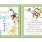 SET OF JUNGLE RAINFOREST MONKEYS POEM&BOY NAME PRINTS