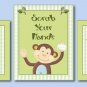 JUNGLE MONKEY SET OF 3 BATHROOM PRINTS WASH YOUR HANDS