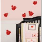 6 Ladybugs Girls Nursery Art Vinyl Wall Decal