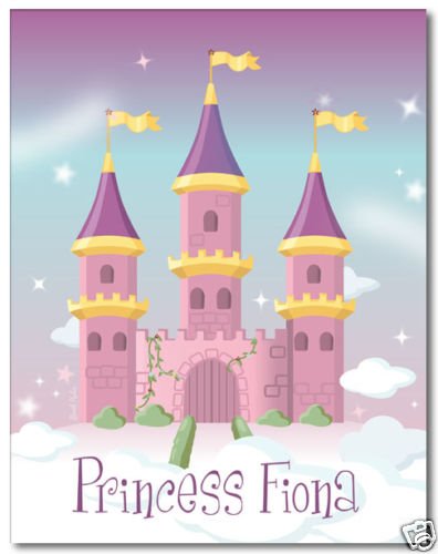 11"x14" GIRL'S PERSONALIZED ART PRINT PRINCESS CASTLE