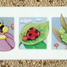 PRINT ON CANVAS  NURSERY CHILDREN ROOM / BUGS & LEAVES