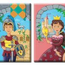 PRINCESS or KNIGHT / STRETCHED CANVAS ART PRINT FOR KIDS ROOM