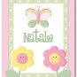 11"x14" GIRL PERSONALIZED ART PRINT FLOWERS & BUTTERFLY