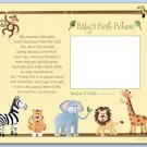 JUNGLE SAFARI ANIMALS 8"x10" BABY ULTRASOUND POEM PRINT