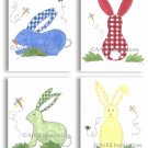 CANVAS BUNNY ART PRINTS BUNNIES ARTWORK 4pc 8x10