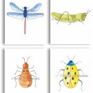 BOYS HAPPY BUGS KIDS BEETLE FIREFLY GRASSHOPPER ARTWORK