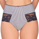 High Waist Brief Panty Sheer Lace Back Navy Lauma Lingerie 82F51 Plus Sizes High Waist Brief Panty Sheer Lace Back Navy Lauma Lingerie 82F51 Plus Sizes