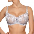 Sheer Lace Balcony Bra Ajour Lingerie Nocture Fashion Gray