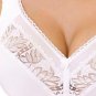 Plus Size Semi Sheer Lace Unpadded Wireless Bra Rosme Galla 557924