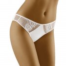 Women's Bikini Panty Sheer Side Embroidery Briefs Wolbar Cler New White S M L XL