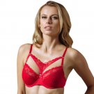 Strappy Cage Bra Lace Full Coverage Underwire Cup New Lauma Lingerie Rouge 93E41