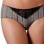 New Bikini Panty Plus Size Striped Lace Briefs Rosme Lingerie Polly Gray Black