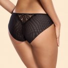Women's Bikini Sheer Lace Back Panties Ajour Lingerie Dolce T88 Black Luxury