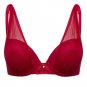 Pretty Plunge Bra Push Up Sheer Mesh Overlay Lauma Lingerie Laumelle Kiss 27F10