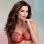Semi Sheer Lace Soft Cup Bra Stefi L Lingerie 2064, Red Plus Size Lingerie