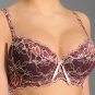 Plunge Padded Bra Embroidered Underwire Cups New Rosme Lingerie