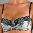 Lined Balcony Bra Underwire Support New Rosme Lingerie 34A Green/Black Lined Balcony Bra Underwire Support New Rosme Lingerie 34A Green/Black