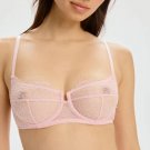 Blush Iris Sheer Eyelash Lace Balconette Bra NWT Women's Pink Lingerie 241207