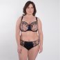Samanta Perla Sheer Mesh Embroidered Brief Panty Womens Lingerie Black B400