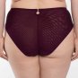 Samanta Perla Sheer Tulle Embroidered Brief Panty New Underwear Aubergine B400