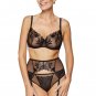 Gorteks Coco Black High-Waist Garter Belt Floral Sheer Mesh Women's Lingerie