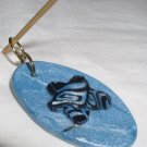 Shimmering Blue Oval Pendant