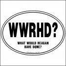 Conservative Bumper Sticker, Decal, Reagan "WWRD" (Oval) RRG037