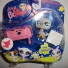 LITTLEST PET SHOP 2008 "MESSY" BIRD and BENCH set