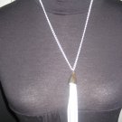 white chain tassel necklace